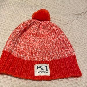 Kari Traa Beanie with Pom Pom Orange one size hat